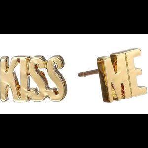 Kate Spade Gold “Kiss Me” Studs